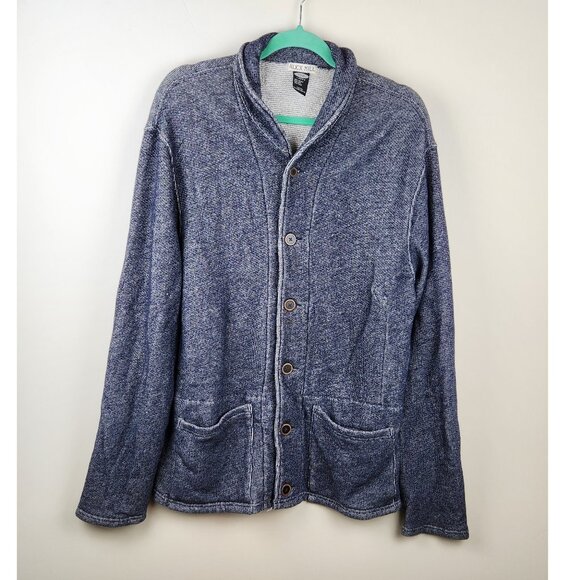 Alex Mill Other - Alex Mill Men’s French Terry Indigo Shawl Collar Cardigan Sweater sz L